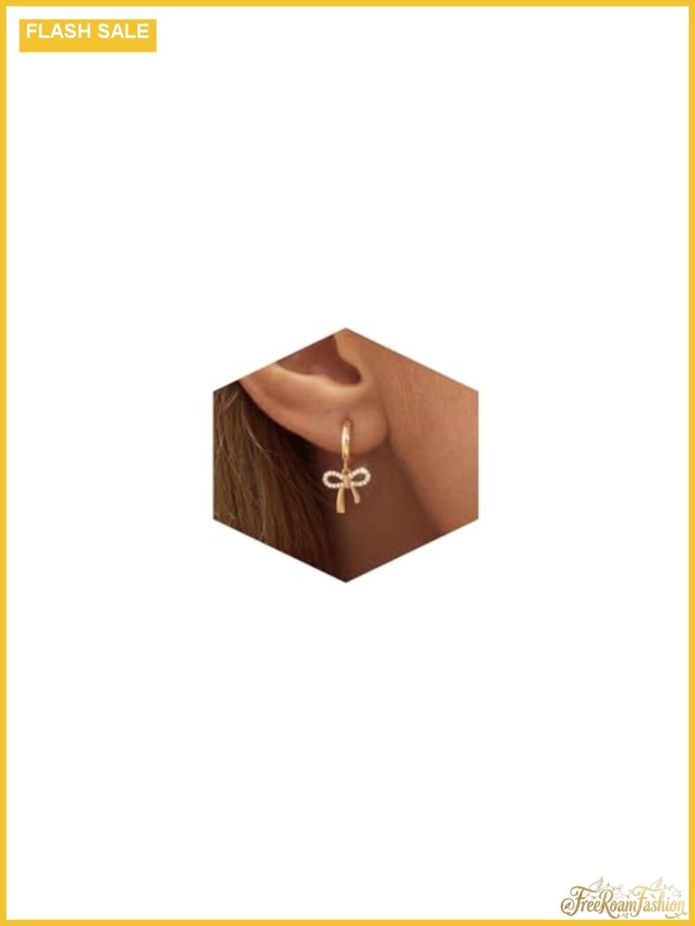 Gold Plated Silver Dainty Bow Pearl Huggie Earrings Hoop Stud CZ Drop for Women